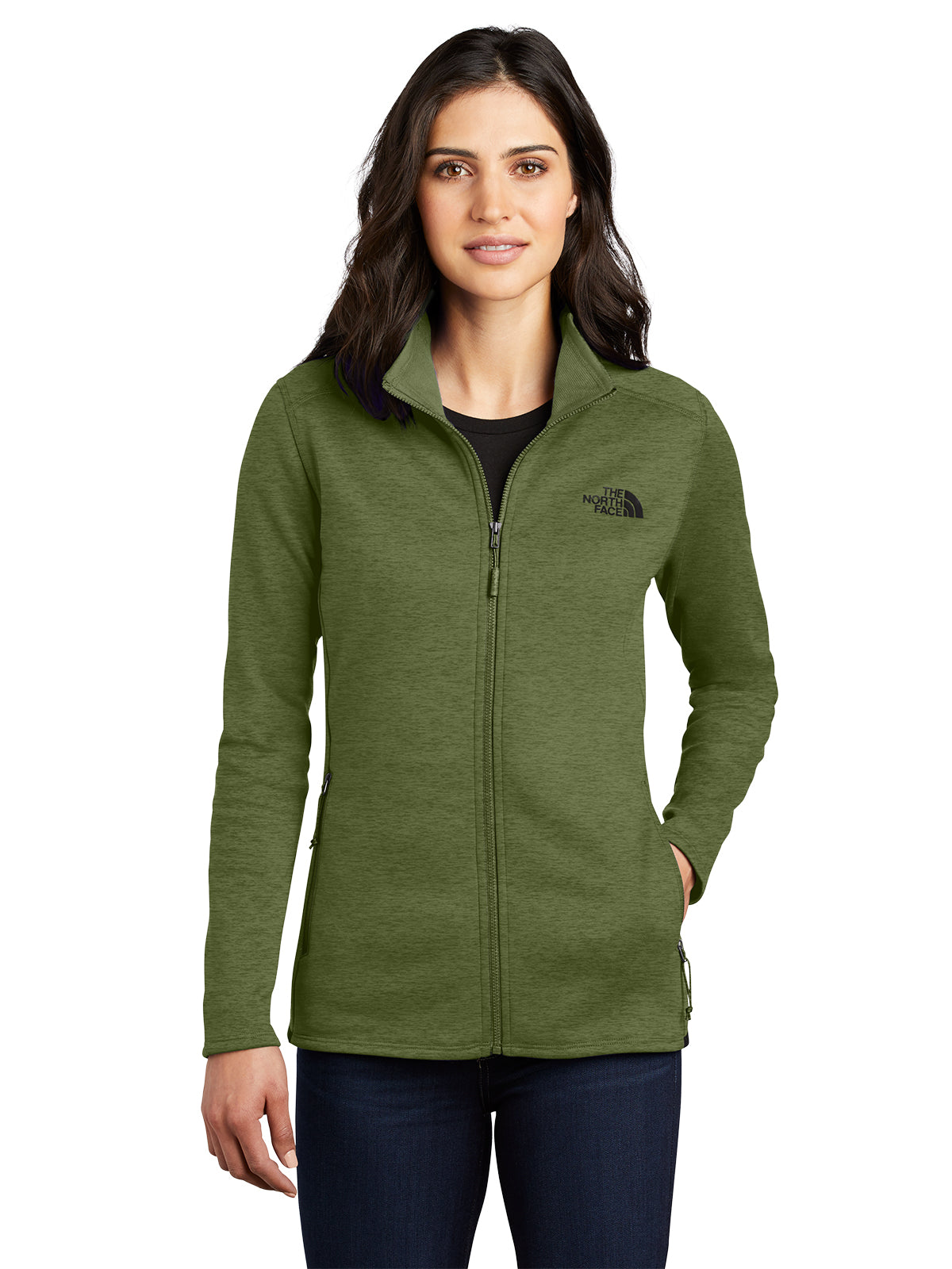 Women's Full-Zip Peached-Face Fleece Jacket - NF0A7V62 - Four Leaf Clover Heather