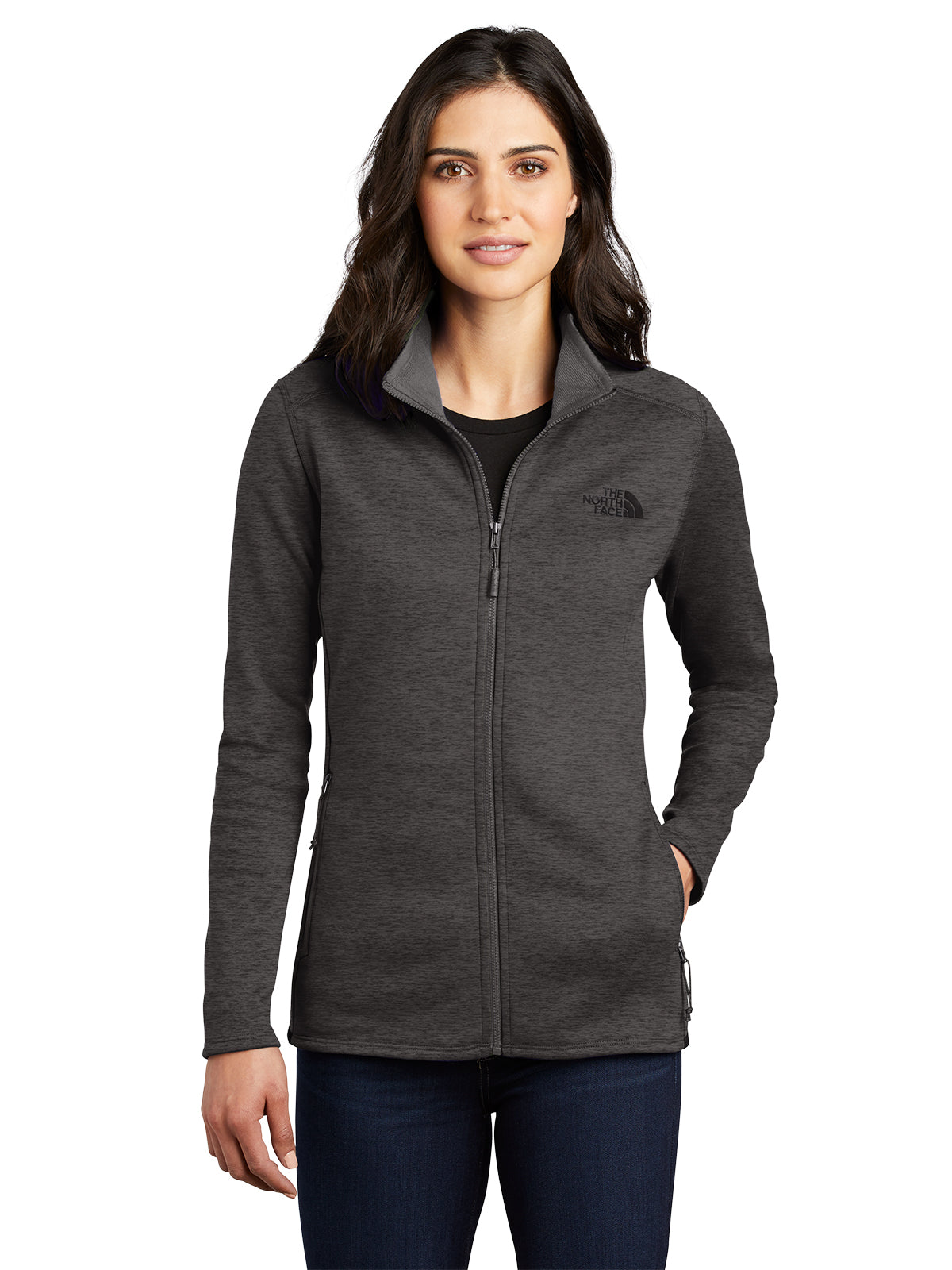 Women's Full-Zip Peached-Face Fleece Jacket - NF0A7V62 - TNF Dark Grey Heather