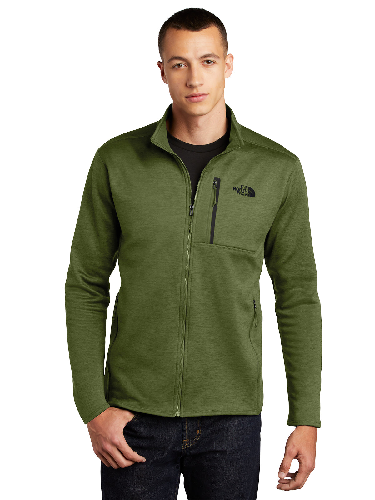 Men's Full-Zip Peached-Face Fleece Jacket - NF0A7V64 - Four Leaf Clover Heather