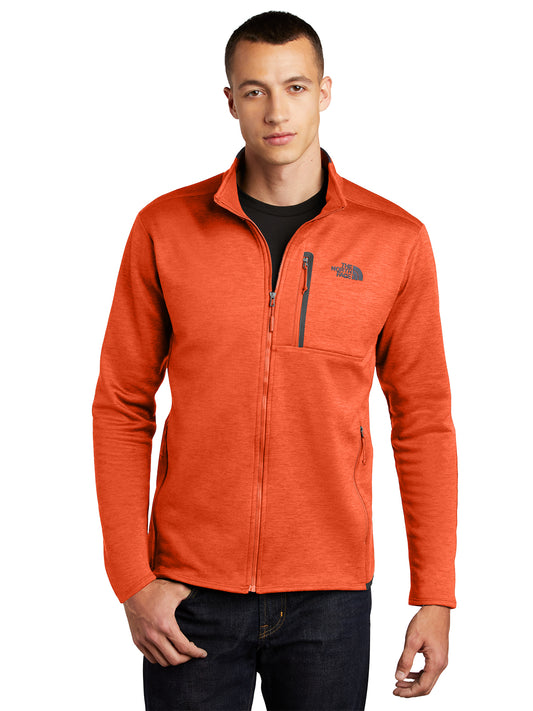 Men's Full-Zip Peached-Face Fleece Jacket - NF0A7V64 - Zion Orange Heather/ Urban Navy
