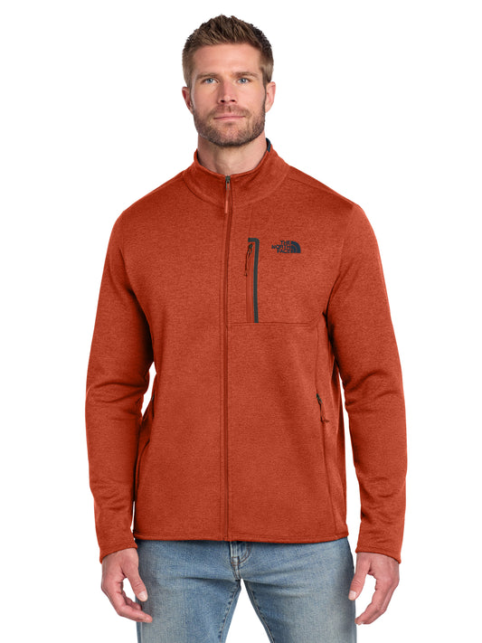 Men's Full-Zip Peached-Face Fleece Jacket - NF0A7V64 - Zion Orange Heather/ Urban Navy