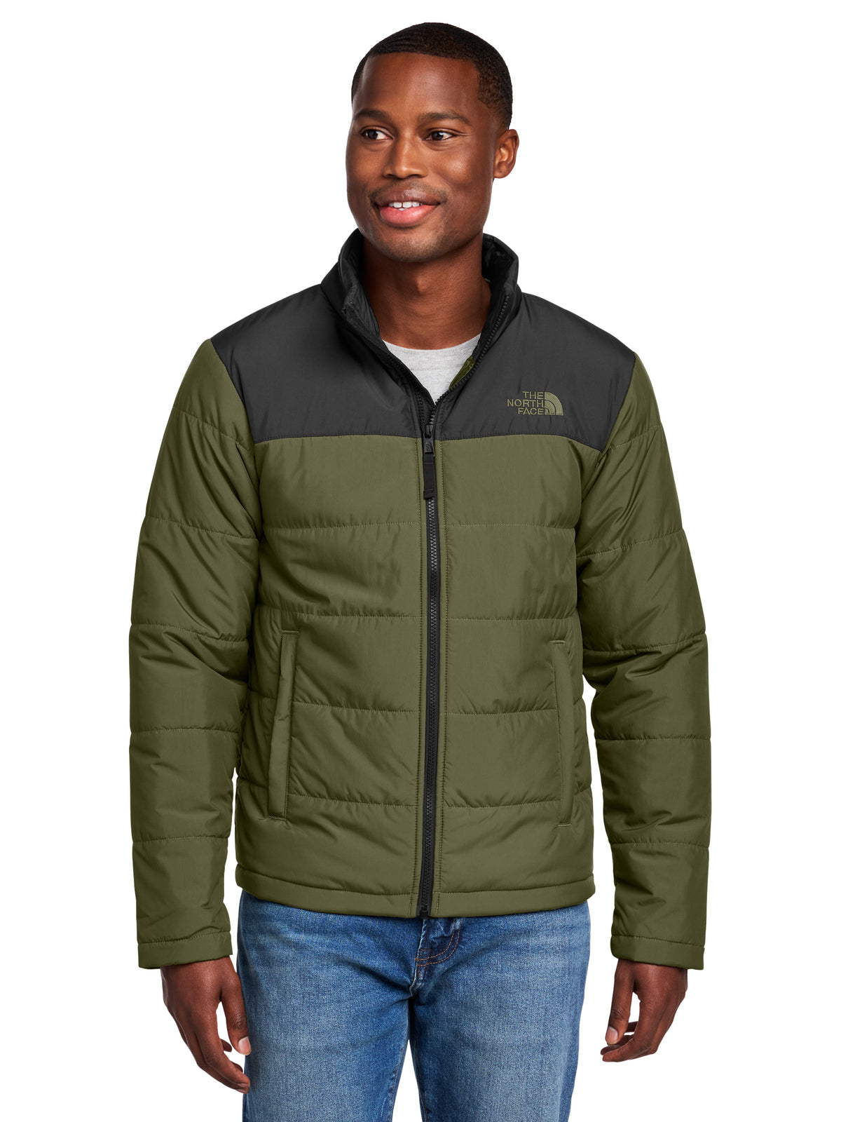 Men's Two-Pocket Chest Logo Everyday Insulated Jacket - NF0A7V6J - Burnt Olive Green