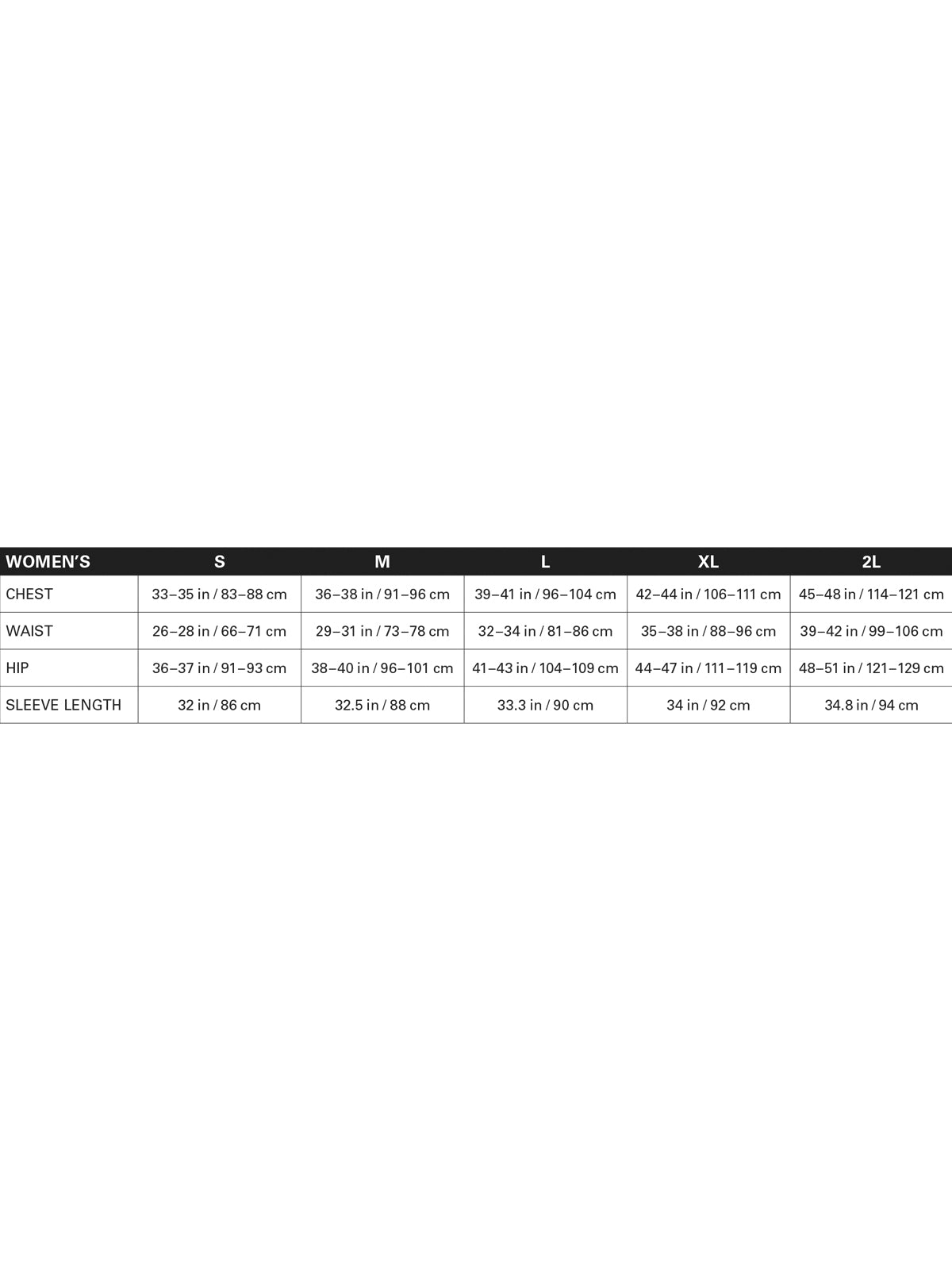 SIZECHART