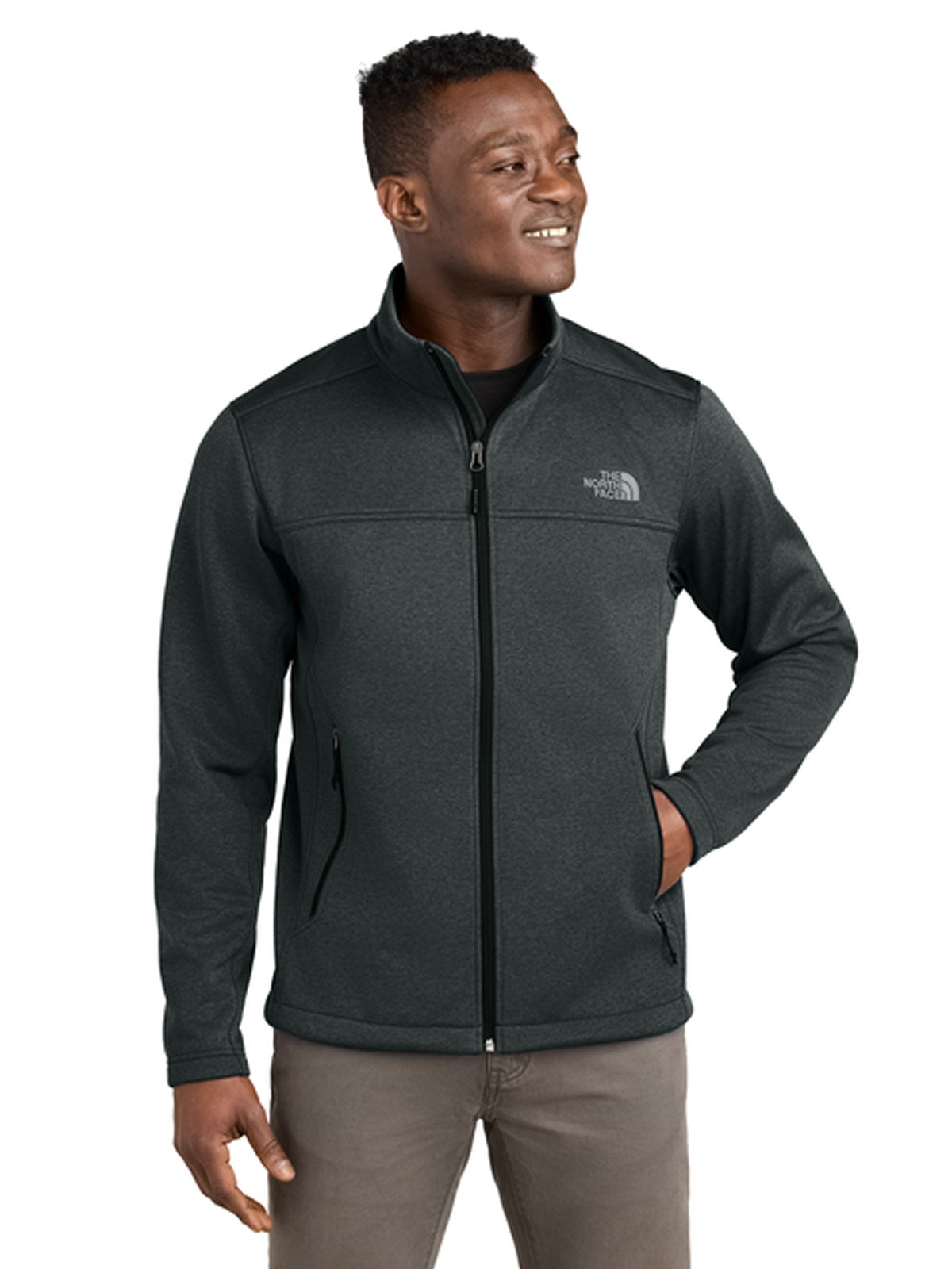 Men's Two-Pocket Ridgewall Soft Shell Jacket - NF0A88D5 - TNF Dark Grey Heather