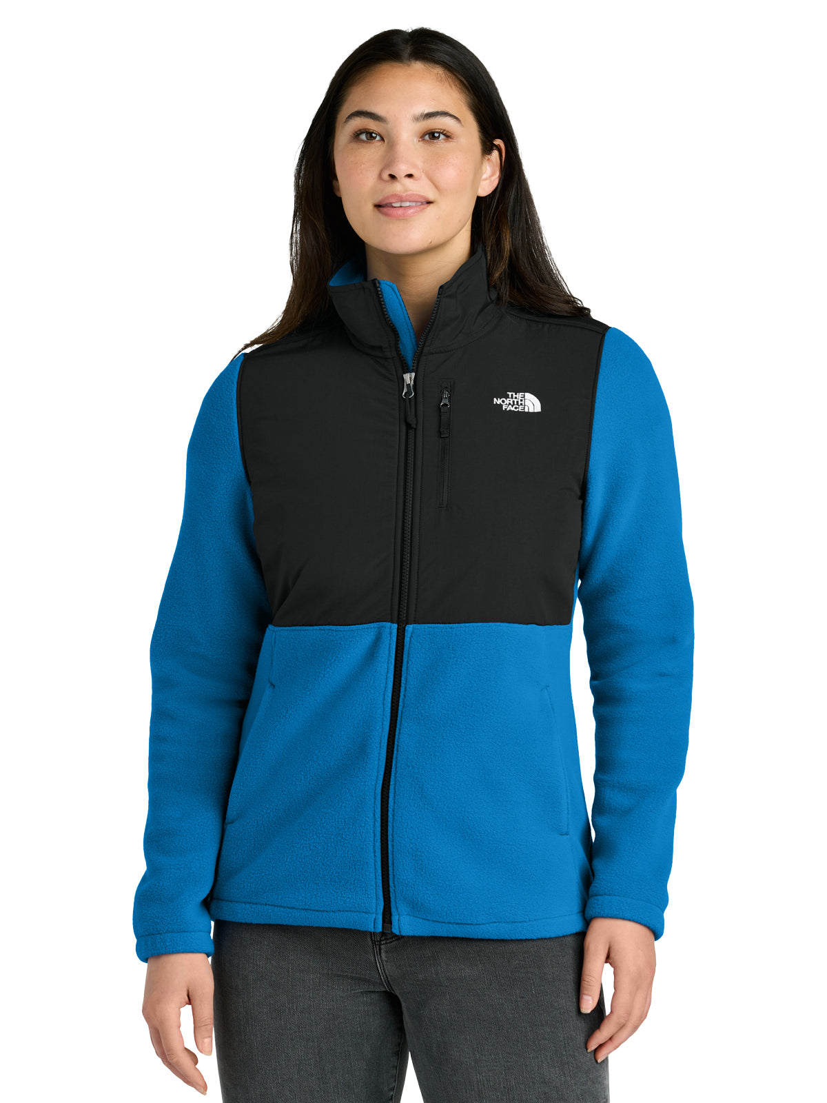 Women's 3-Pocket Full-Zip Fleece Jacket - NF0A8BUR - Hero Blue/ TNF Black