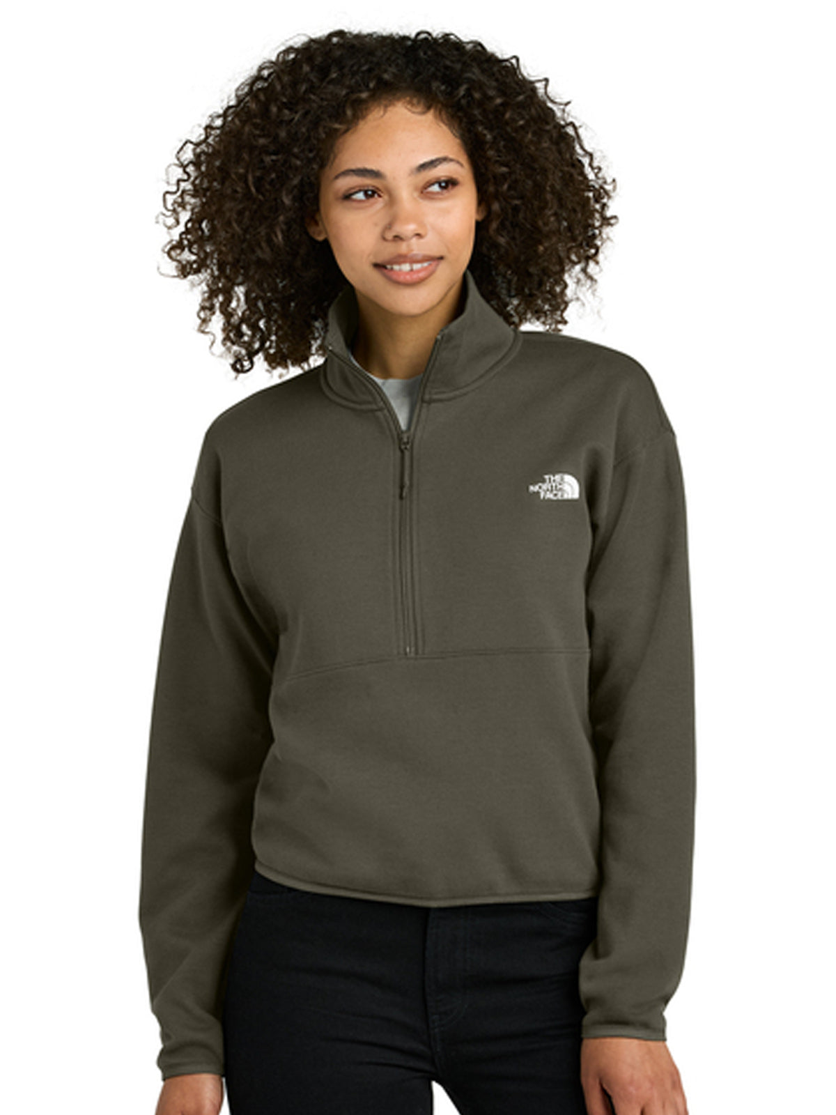 Women’s Double-Knit 1/2-Zip Fleece Sweatshirt - NF0A8C5H - New Taupe Green