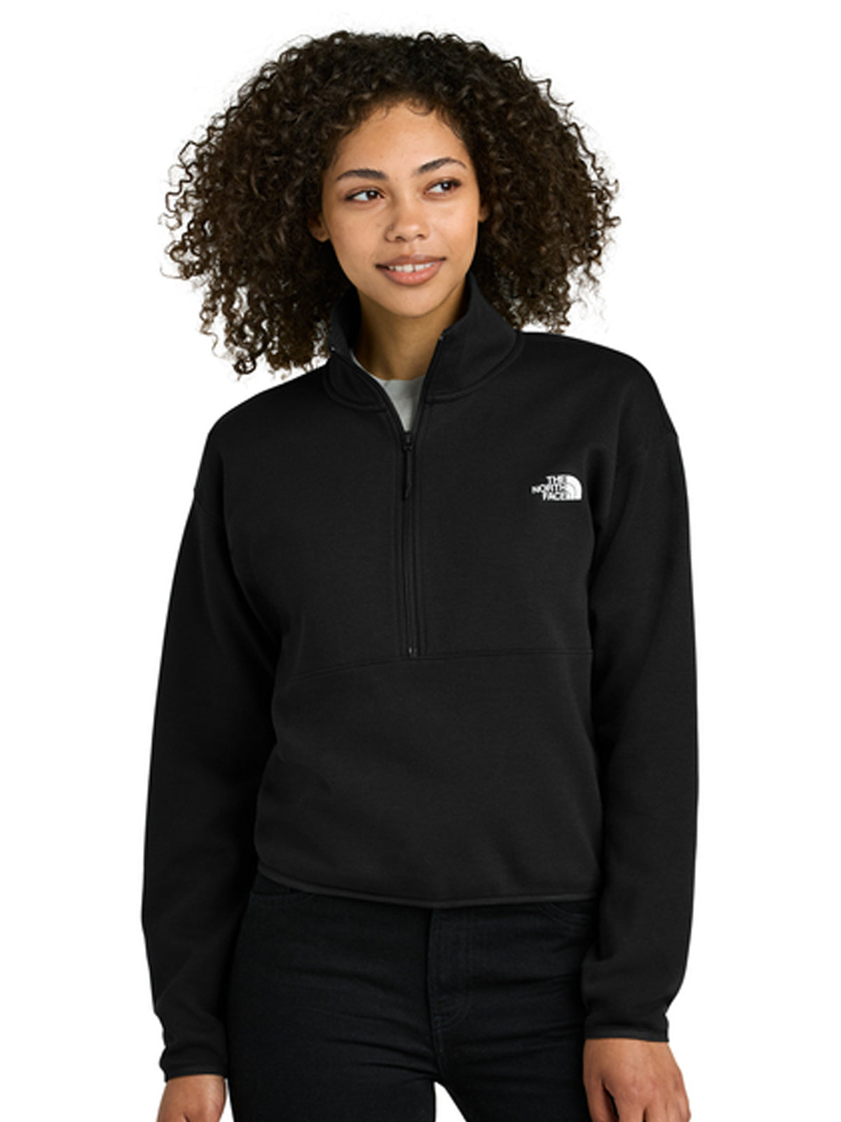 Women’s Double-Knit 1/2-Zip Fleece Sweatshirt - NF0A8C5H - TNF Black