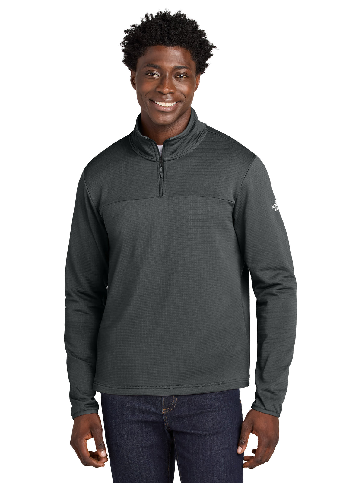Men's Aim 1/4-Zip Fleece Sweatshirt - NF0A8ENJ - Asphalt Grey