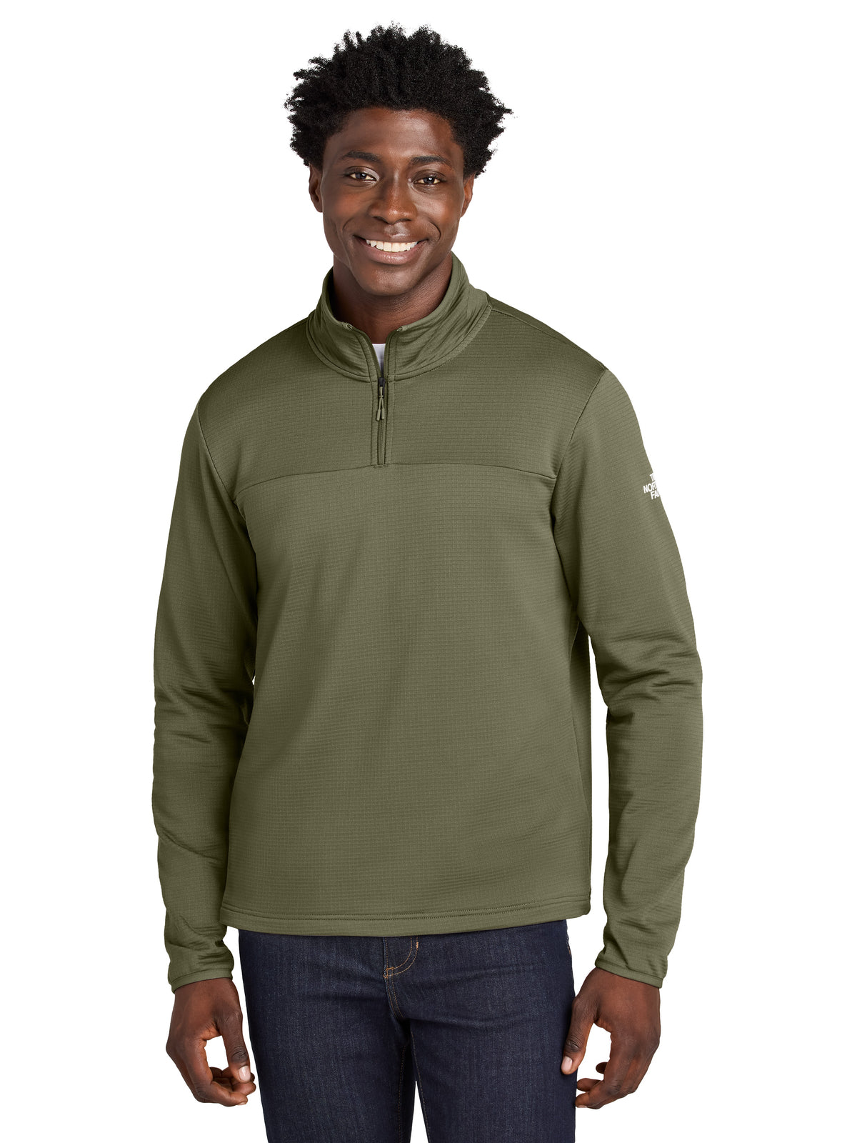 Men's Aim 1/4-Zip Fleece Sweatshirt - NF0A8ENJ - Burnt Olive Green
