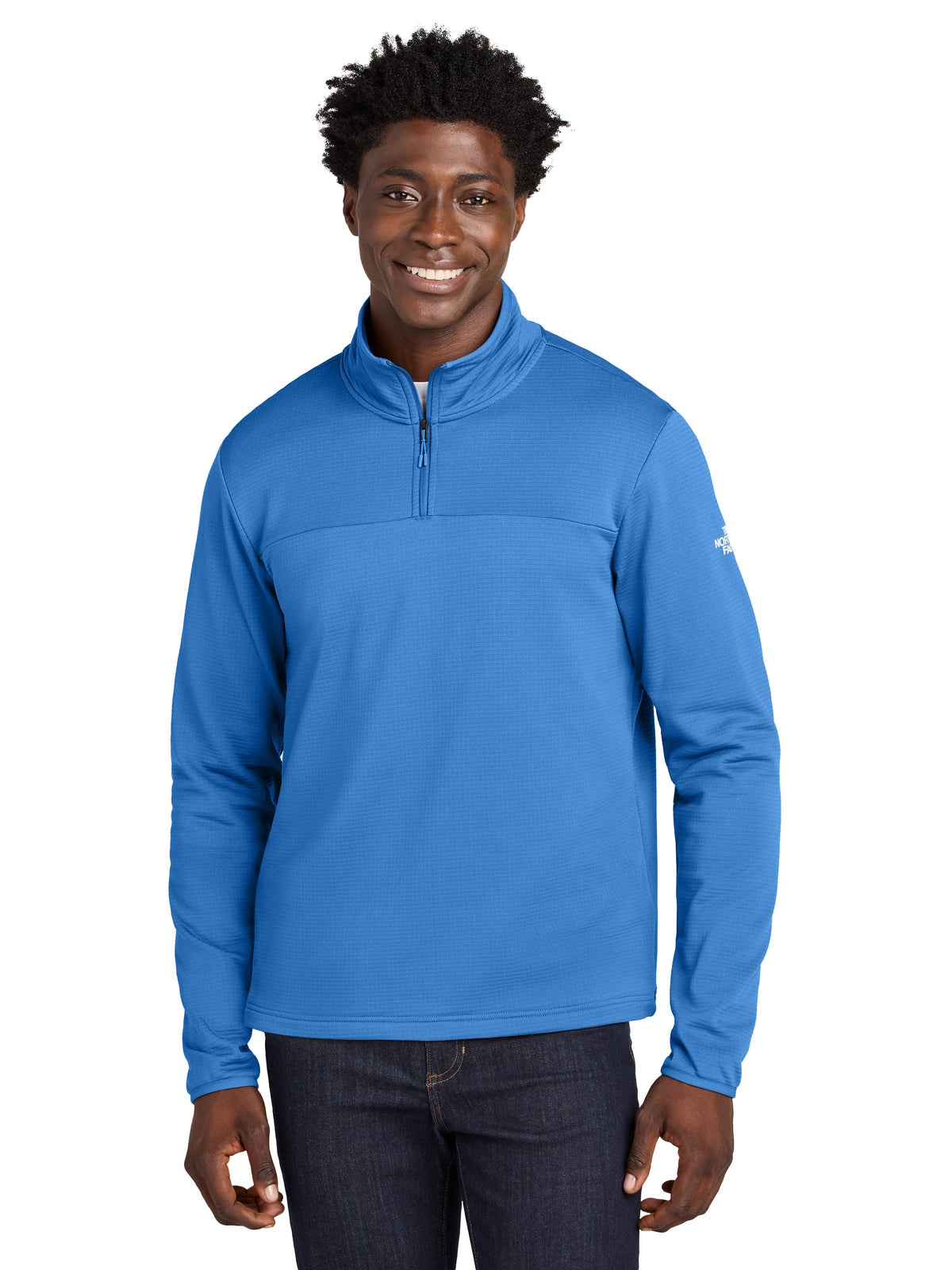 Men's Aim 1/4-Zip Fleece Sweatshirt - NF0A8ENJ - Marina Blue