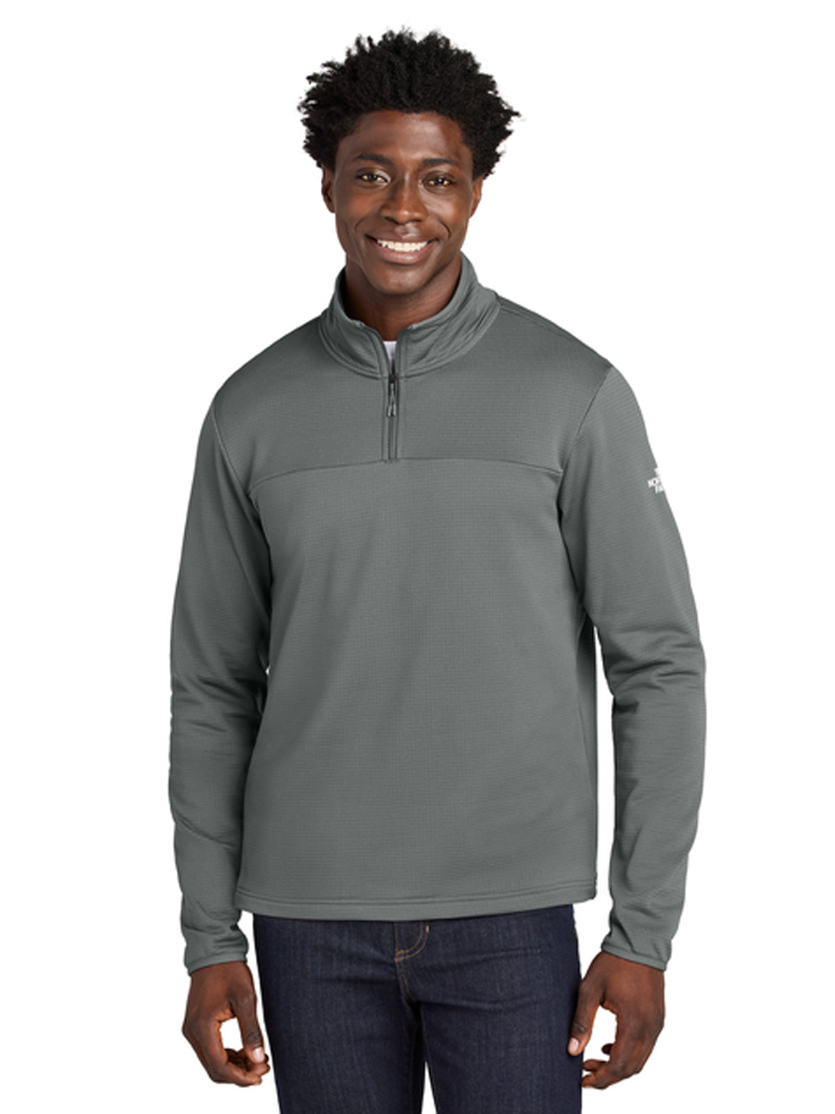 Men's Aim 1/4-Zip Fleece Sweatshirt - NF0A8ENJ - Smoked Pearl Grey