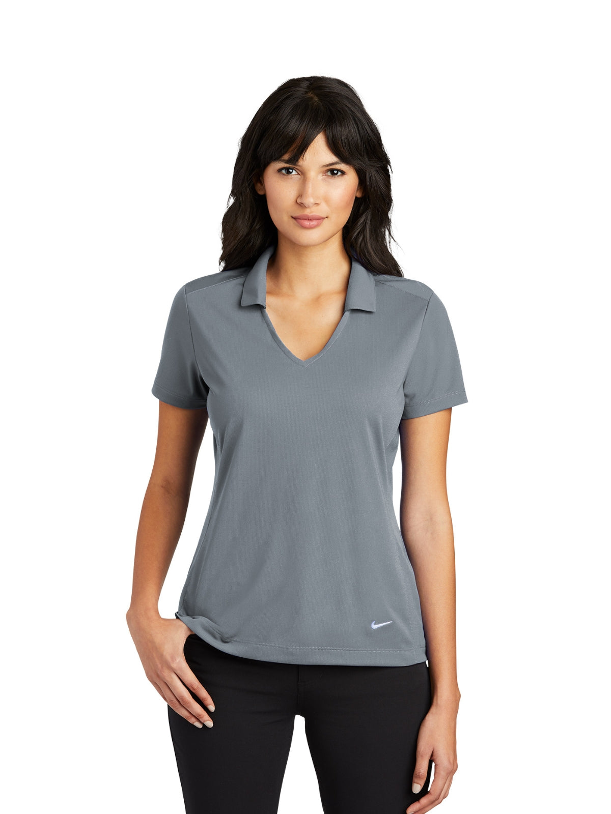 Women's Dri-FIT Vertical Mesh Polo - NK637165 - Cool Grey