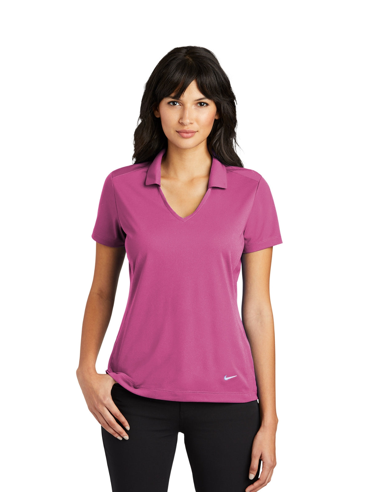 Women's Dri-FIT Vertical Mesh Polo - NK637165 - Pink Fire