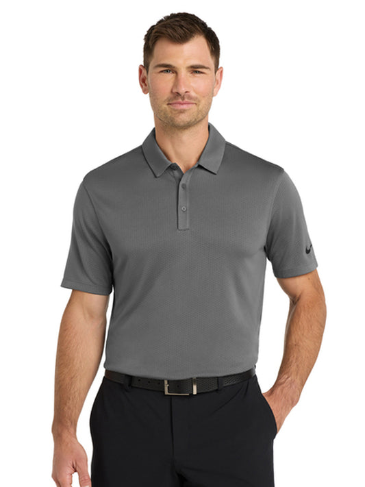 Men's Dri-FIT Hex Textured Polo - NKAH6266 - Dark Grey