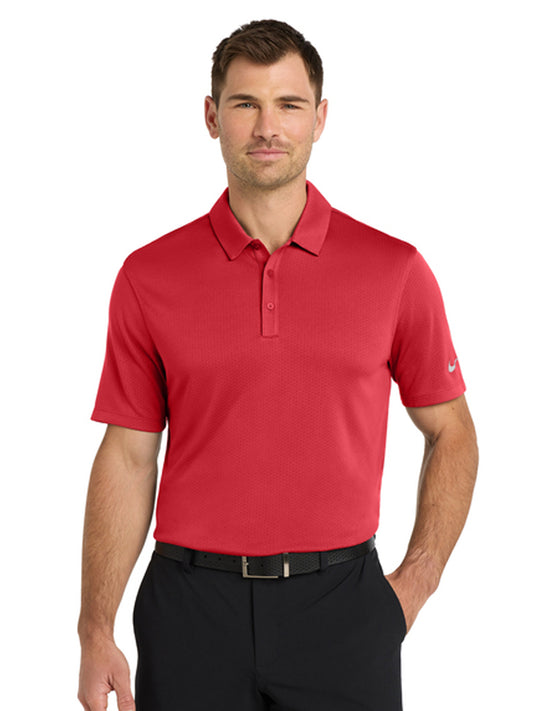 Men's Dri-FIT Hex Textured Polo - NKAH6266 - Gym Red