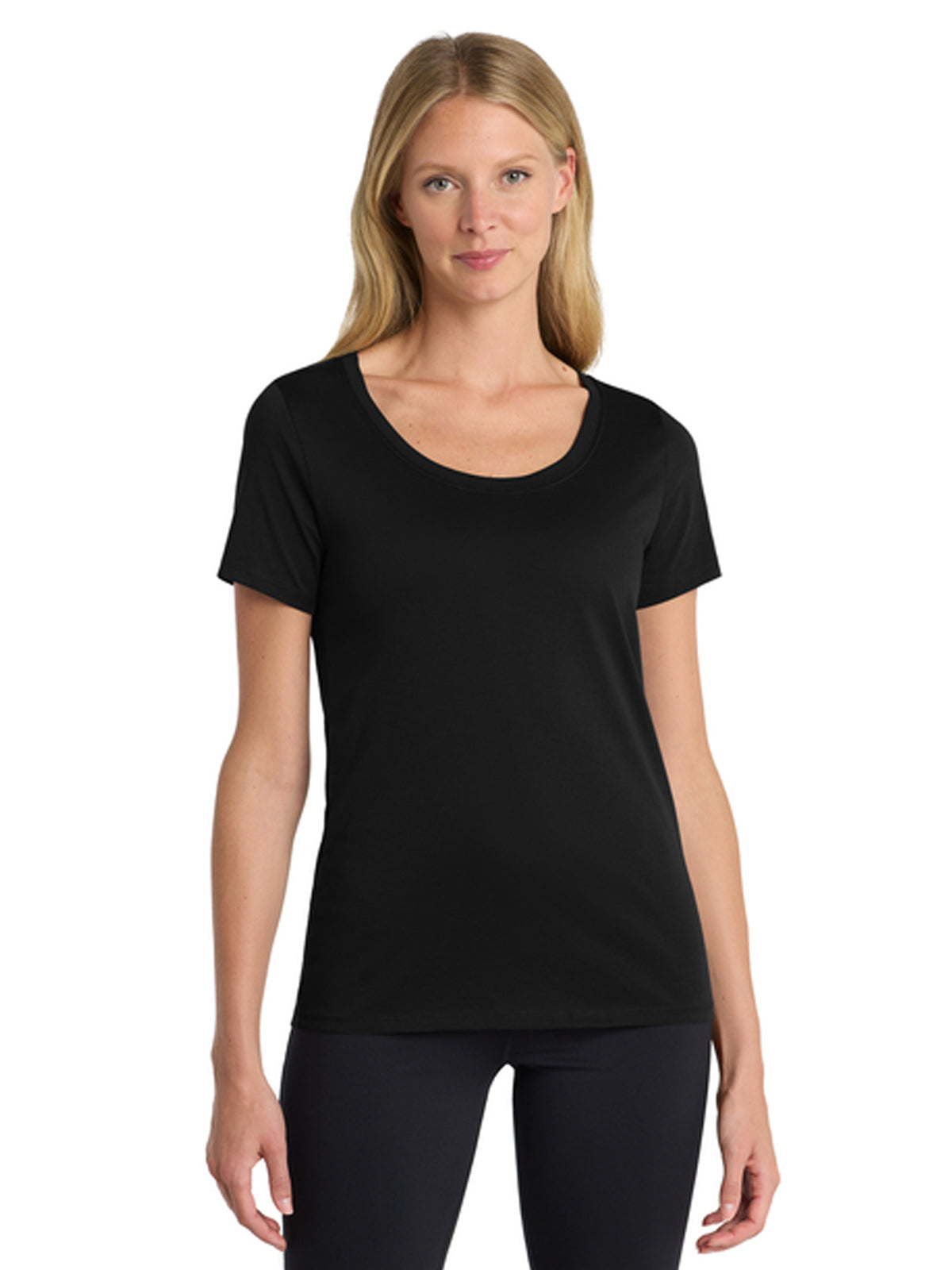 Women's Dri-FIT Cotton/Poly Scoop Neck Tee - NKBQ5234 - Black