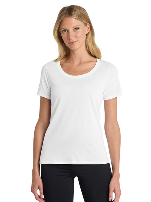 Women's Dri-FIT Cotton/Poly Scoop Neck Tee - NKBQ5234 - White