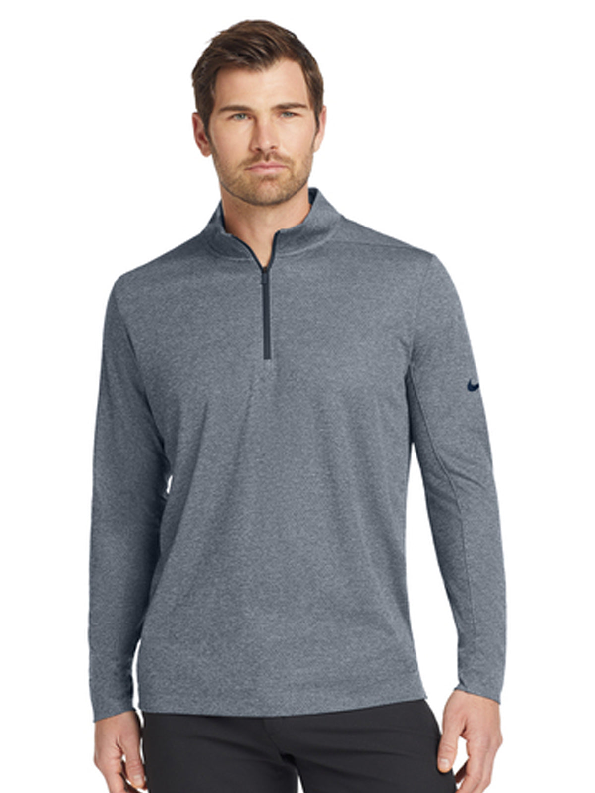 Men's Pocketless 1/2-Zip Cover-Up Sweatshirt - NKBV6044 - Navy Heather