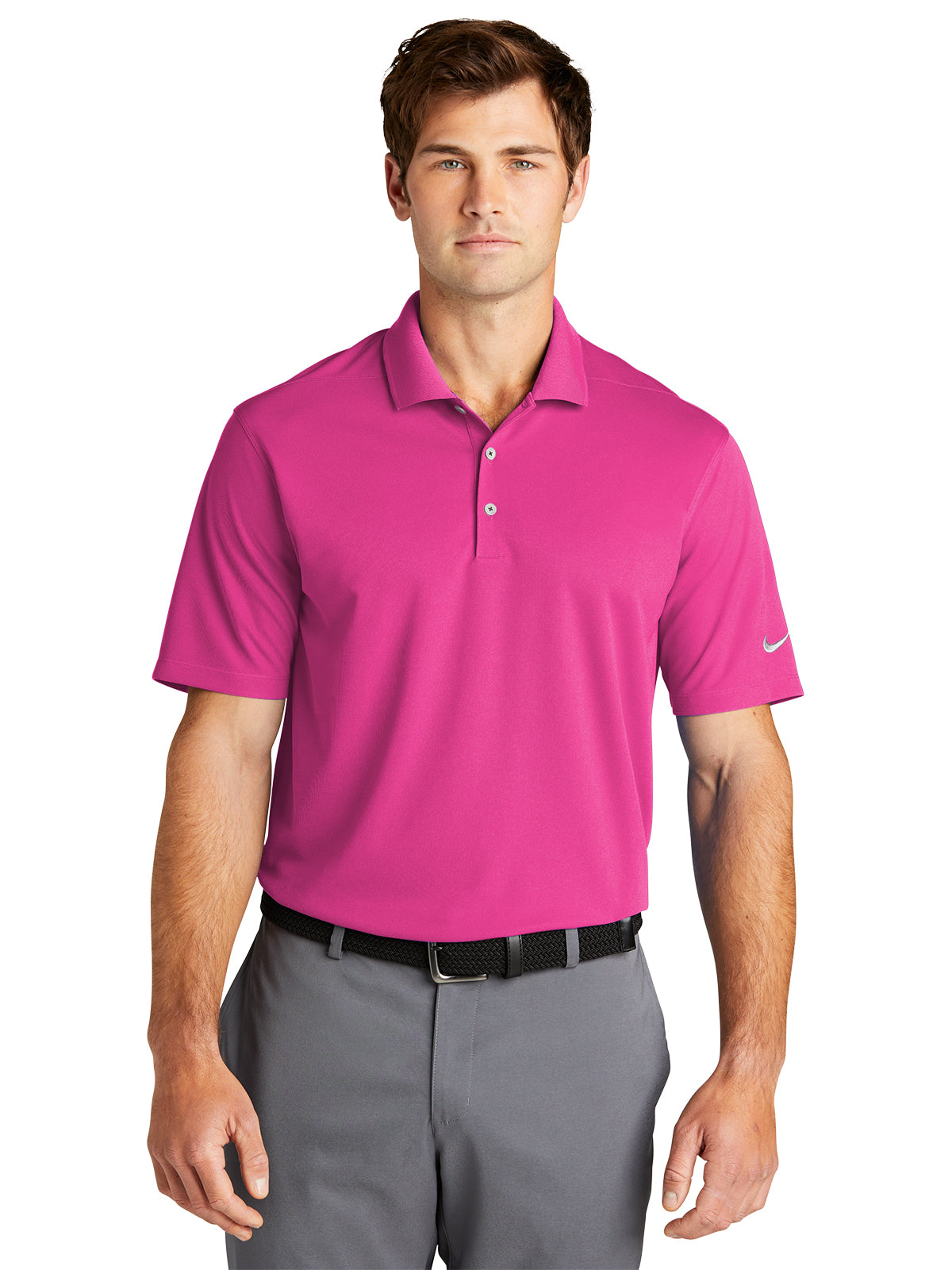 Men's Micro Pique Polo - NKDC1963 - Vivid Pink