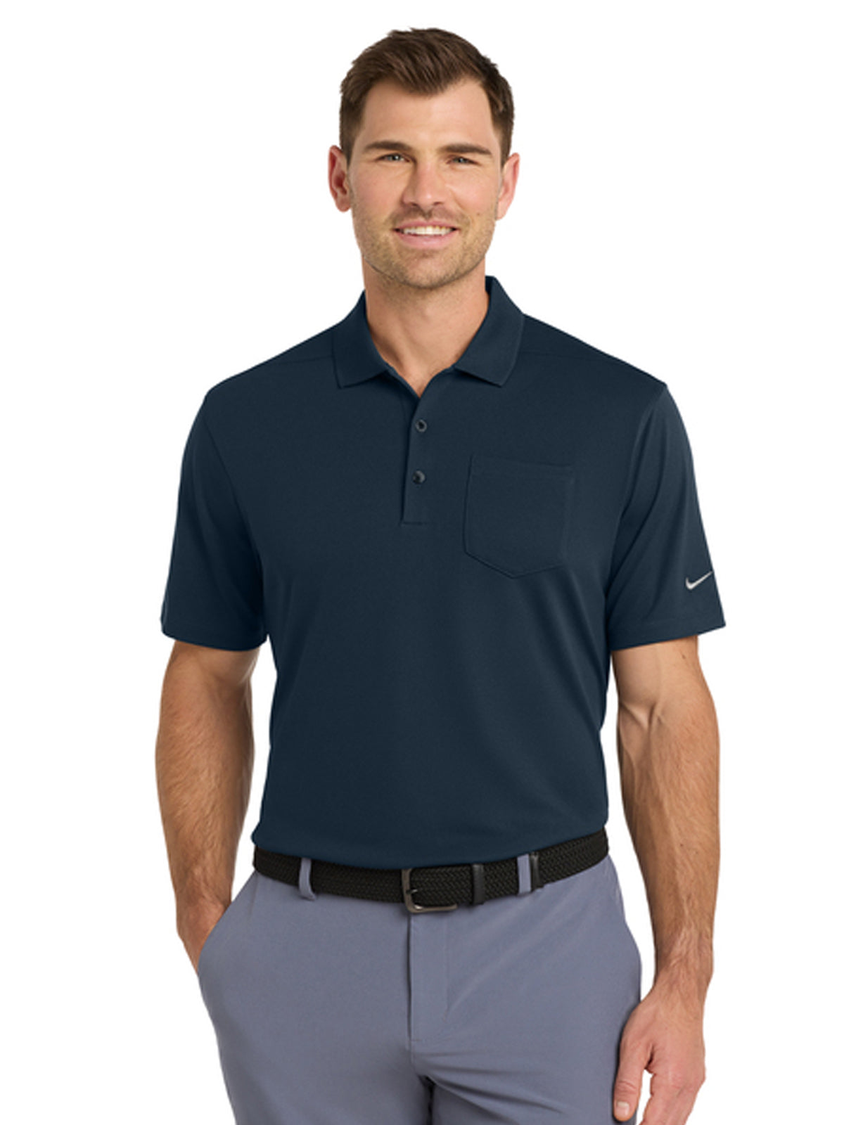 Men's 1-Pocket Micro Pique Polo - NKDC2103 - Navy
