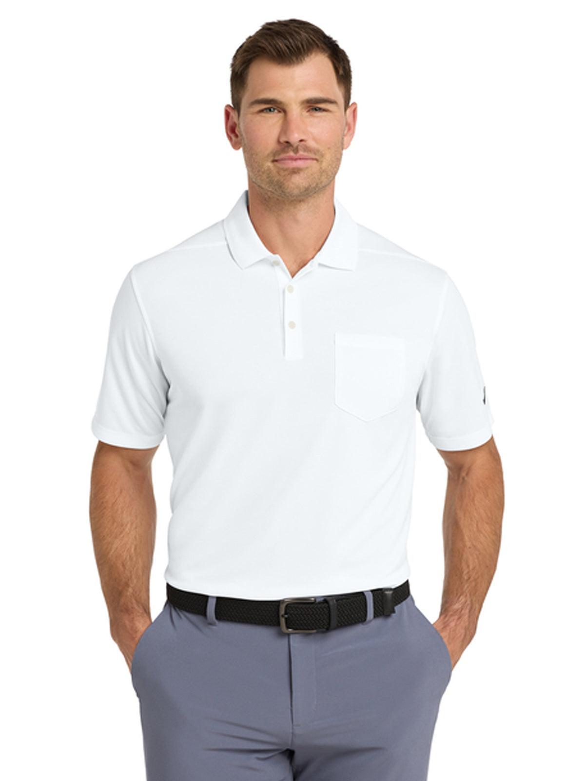 Men's 1-Pocket Micro Pique Polo - NKDC2103 - White