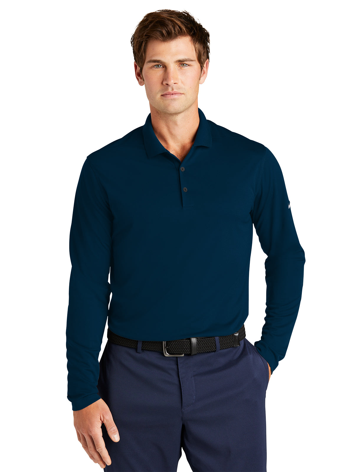 Men's Dri-FIT Micro Pique 2.0 Long Sleeve Polo - NKDC2104 - Navy