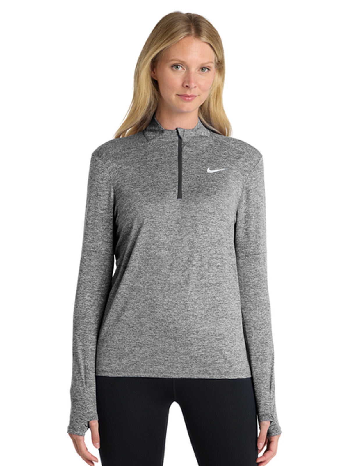 Women's Dri-FIT Element 1/2-Zip Sweatshirt - NKDH4951 - Black Heather