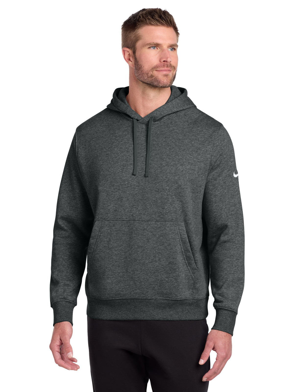 Men's 1-Pocket Club Fleece Pullover Hoodie - NKDR1499 - Charcoal Heather