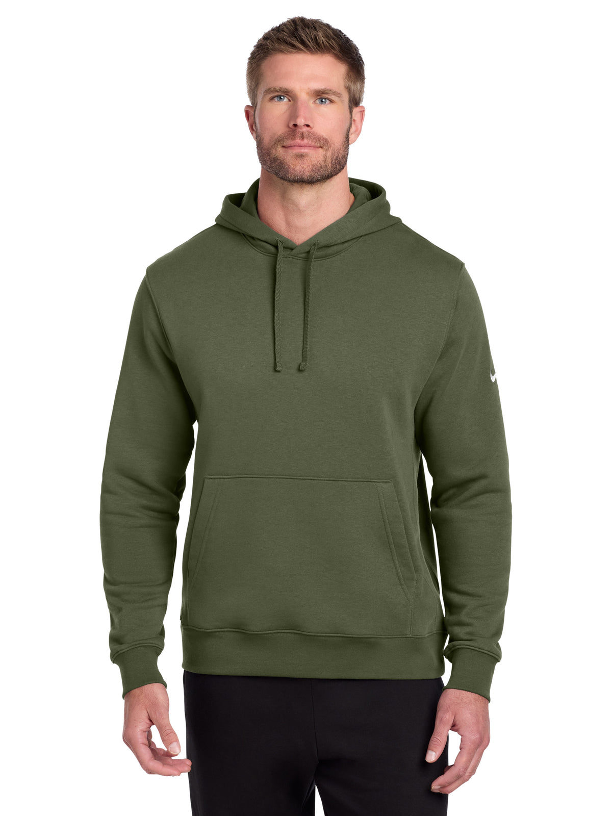 Men's 1-Pocket Club Fleece Pullover Hoodie - NKDR1499 - Medium Olive