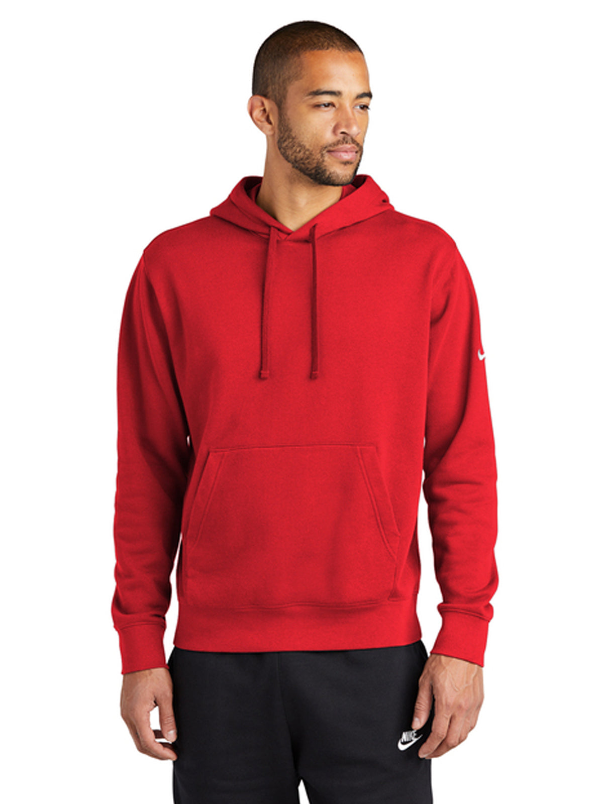 Men's 1-Pocket Club Fleece Pullover Hoodie - NKDR1499 - University Red