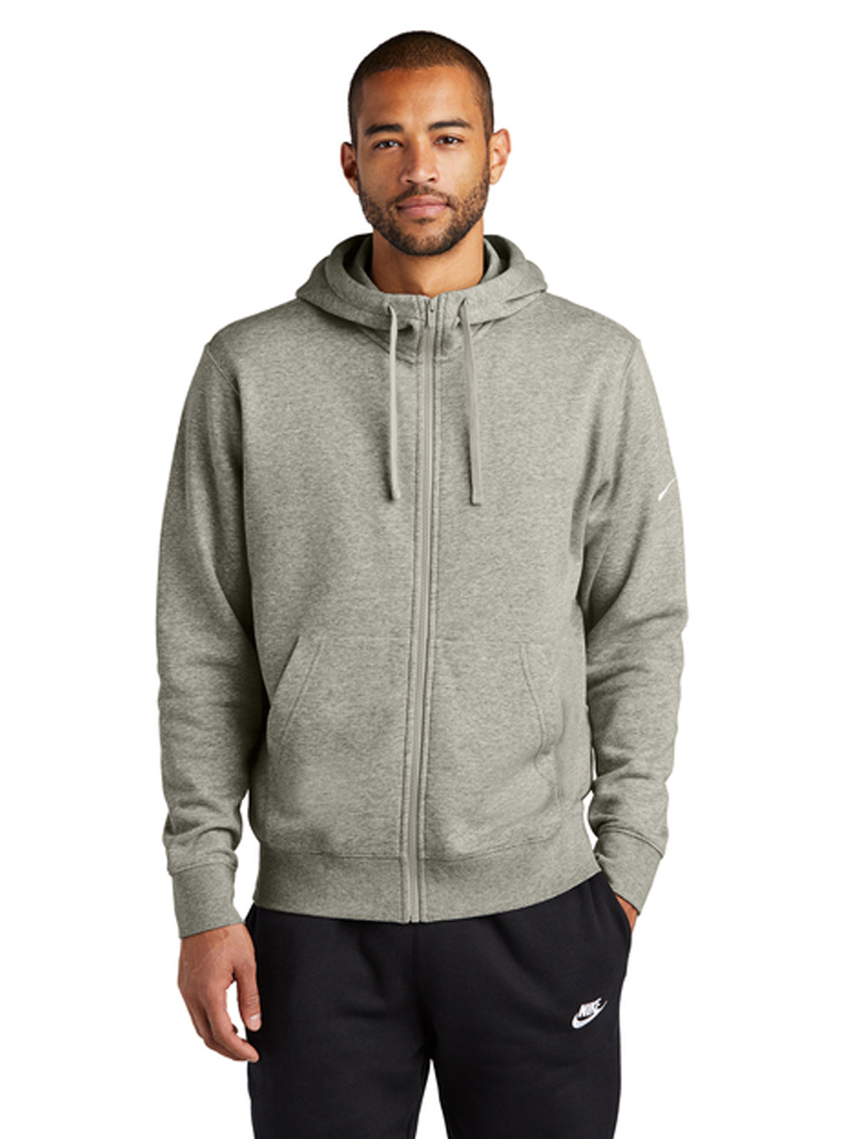 Men's 2-Pocket Club Fleece Full-Zip Hoodie - NKDR1513 - Dark Grey Heather