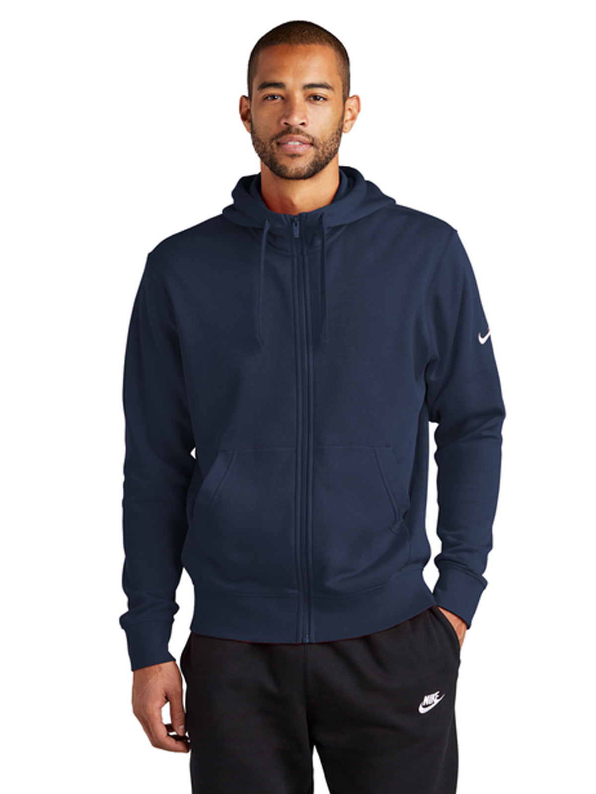 Men's 2-Pocket Club Fleece Full-Zip Hoodie - NKDR1513 - Midnight Navy