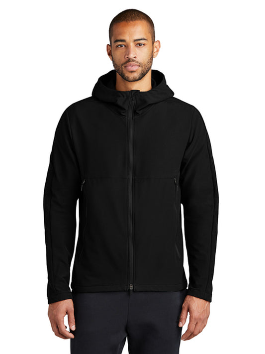 Men's 2-Pocket Hooded Soft Shell Jacket - NKDR1543 - Black