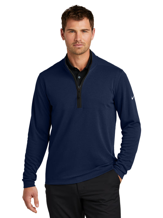 Men's Textured 1/2-Zip Cover-Up - NKDX6702 - College Navy