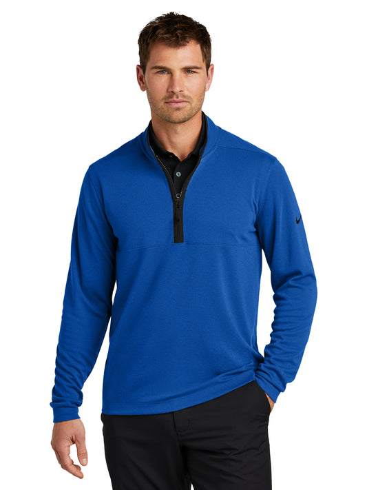 Men's Textured 1/2-Zip Cover-Up - NKDX6702 - Gym Blue