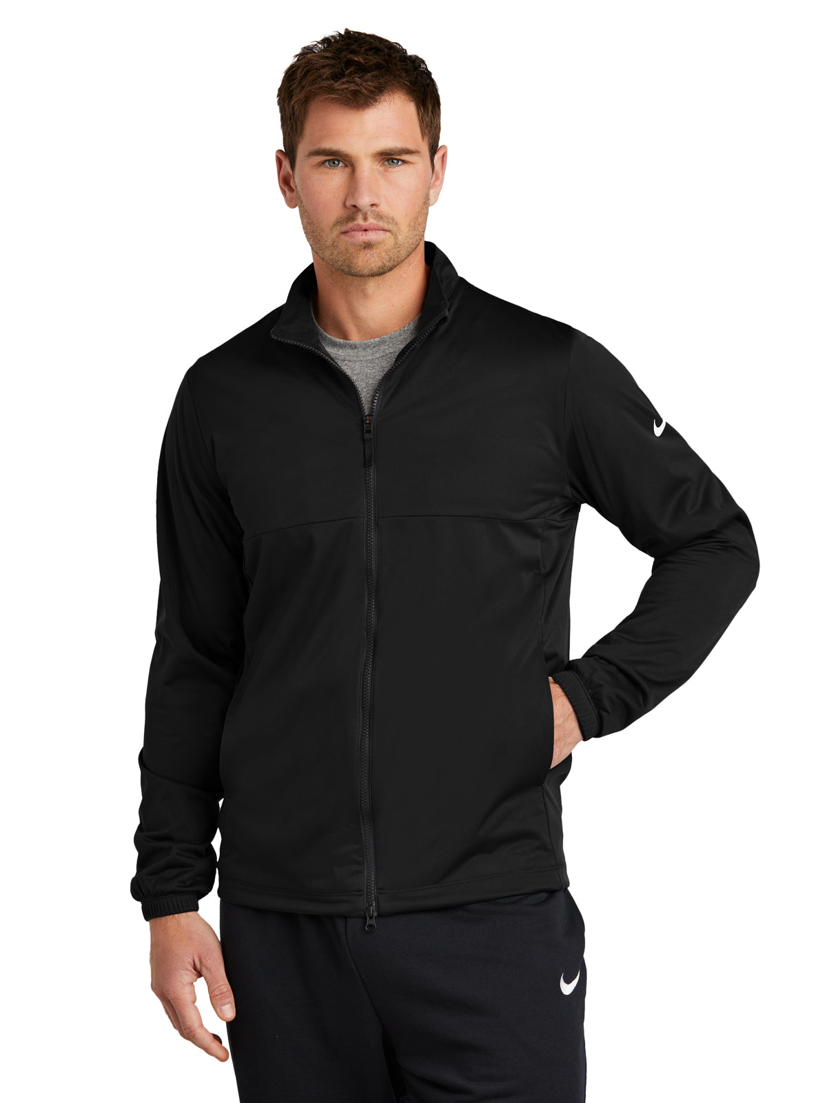 Men's 2-Pocket Full-Zip Jacket - NKDX6716 - Black