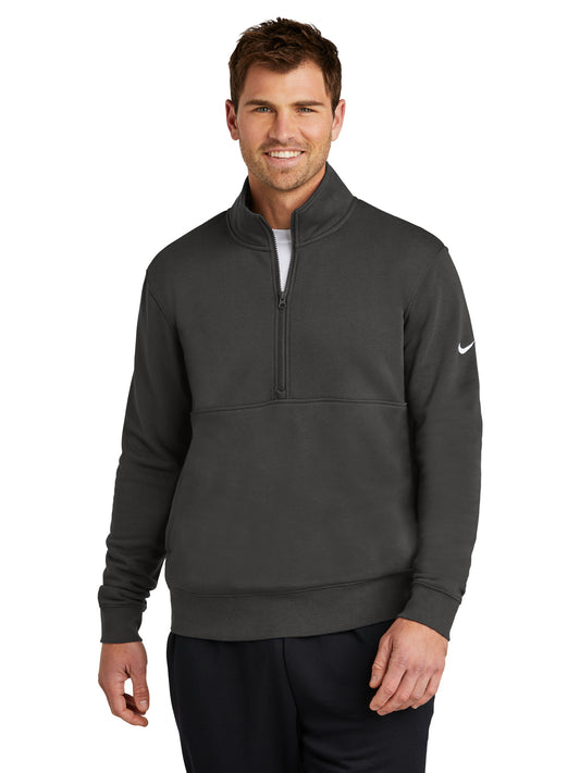 Men's Two-Pocket Club Fleece Sleeve Swoosh 1/2-Zip - NKDX6718 - Anthracite