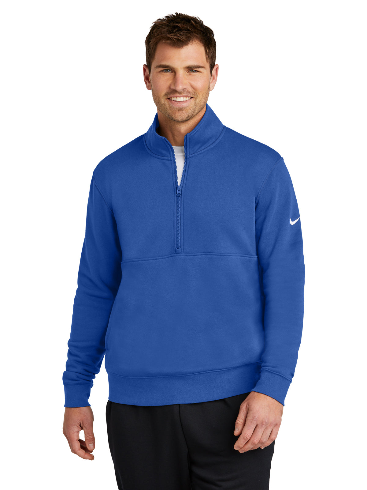 Men's Two-Pocket Club Fleece Sleeve Swoosh 1/2-Zip - NKDX6718 - Game Royal