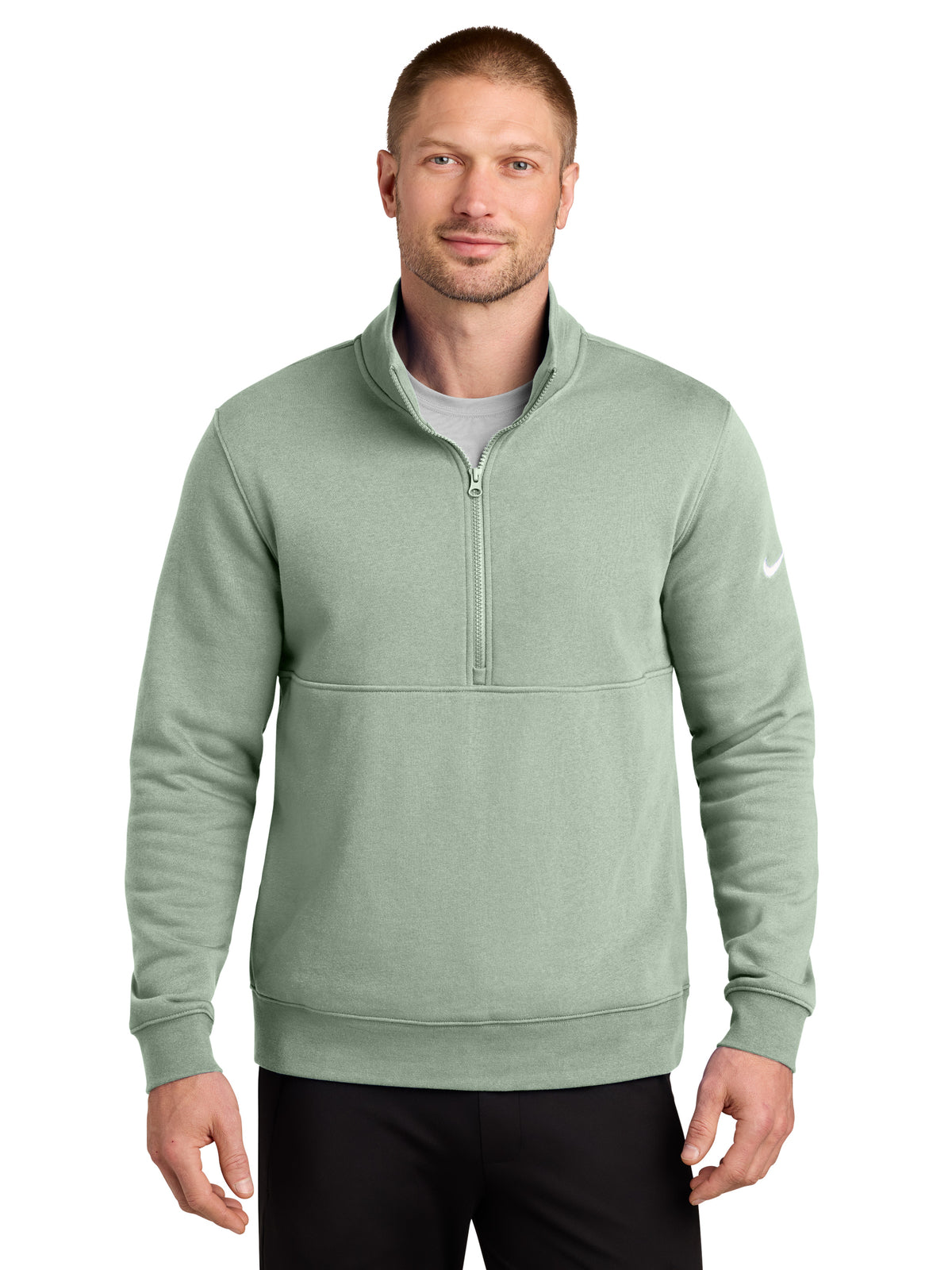 Men's Two-Pocket Club Fleece Sleeve Swoosh 1/2-Zip - NKDX6718 - Jade Horizon