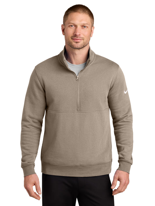 Men's Two-Pocket Club Fleece Sleeve Swoosh 1/2-Zip - NKDX6718 - Khaki
