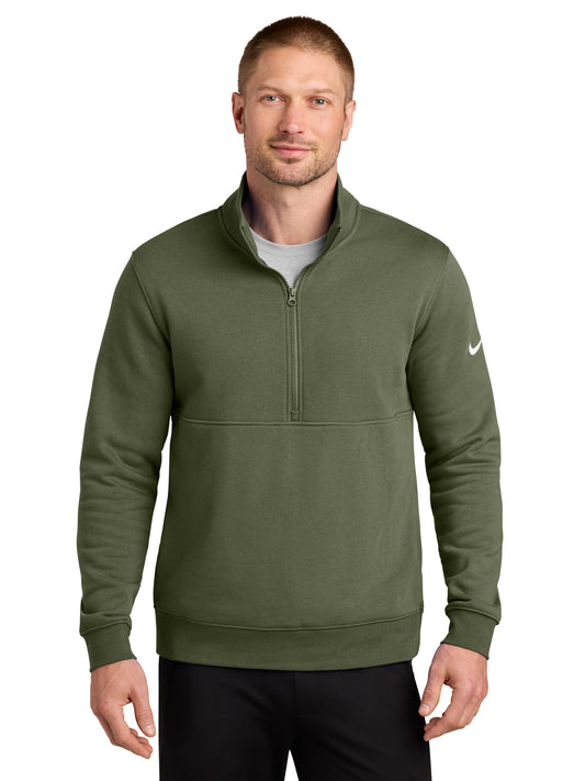 Men's Two-Pocket Club Fleece Sleeve Swoosh 1/2-Zip - NKDX6718 - Medium Olive