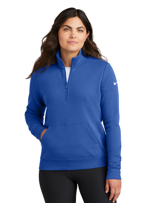 Ladies Club Fleece Sleeve Swoosh 1/2-Zip Sweatshirt - NKDX6720 - Game Royal
