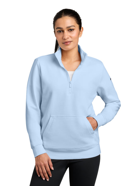 Ladies Club Fleece Sleeve Swoosh 1/2-Zip Sweatshirt - NKDX6720 - Hydrogen Blue