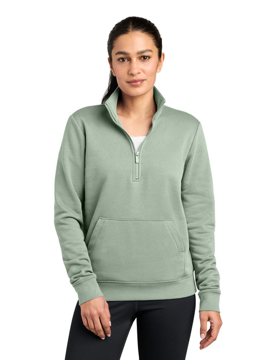 Ladies Club Fleece Sleeve Swoosh 1/2-Zip Sweatshirt - NKDX6720 - Jade Horizon