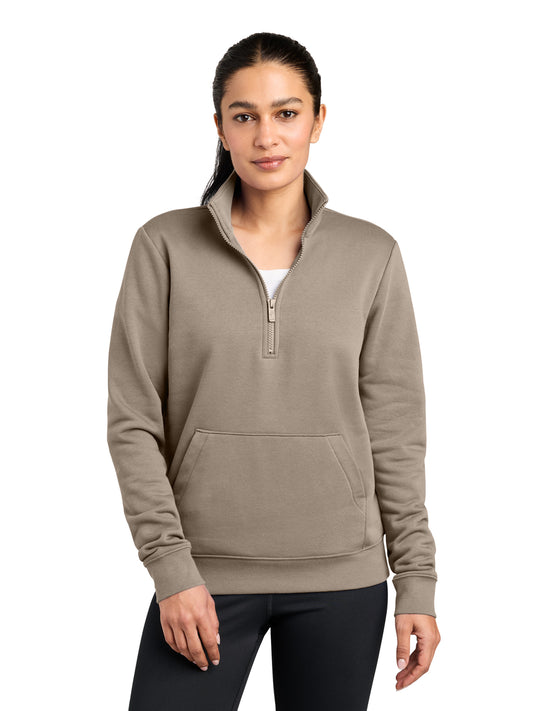 Ladies Club Fleece Sleeve Swoosh 1/2-Zip Sweatshirt - NKDX6720 - Khaki