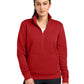 Ladies Club Fleece Sleeve Swoosh 1/2-Zip Sweatshirt - NKDX6720 - University Red