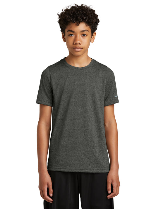 Unisex Pocketless Youth Swoosh Sleeve rLegend Tee - NKDX8787 - Dark Smoke Heather