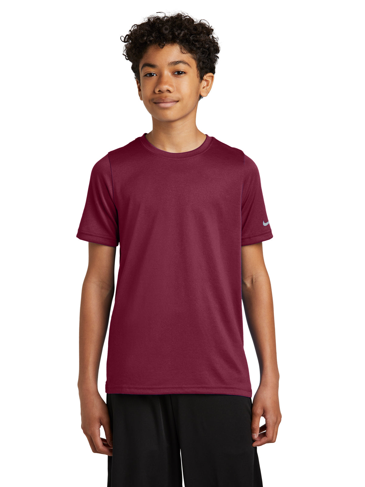 Unisex Pocketless Youth Swoosh Sleeve rLegend Tee - NKDX8787 - Team Maroon