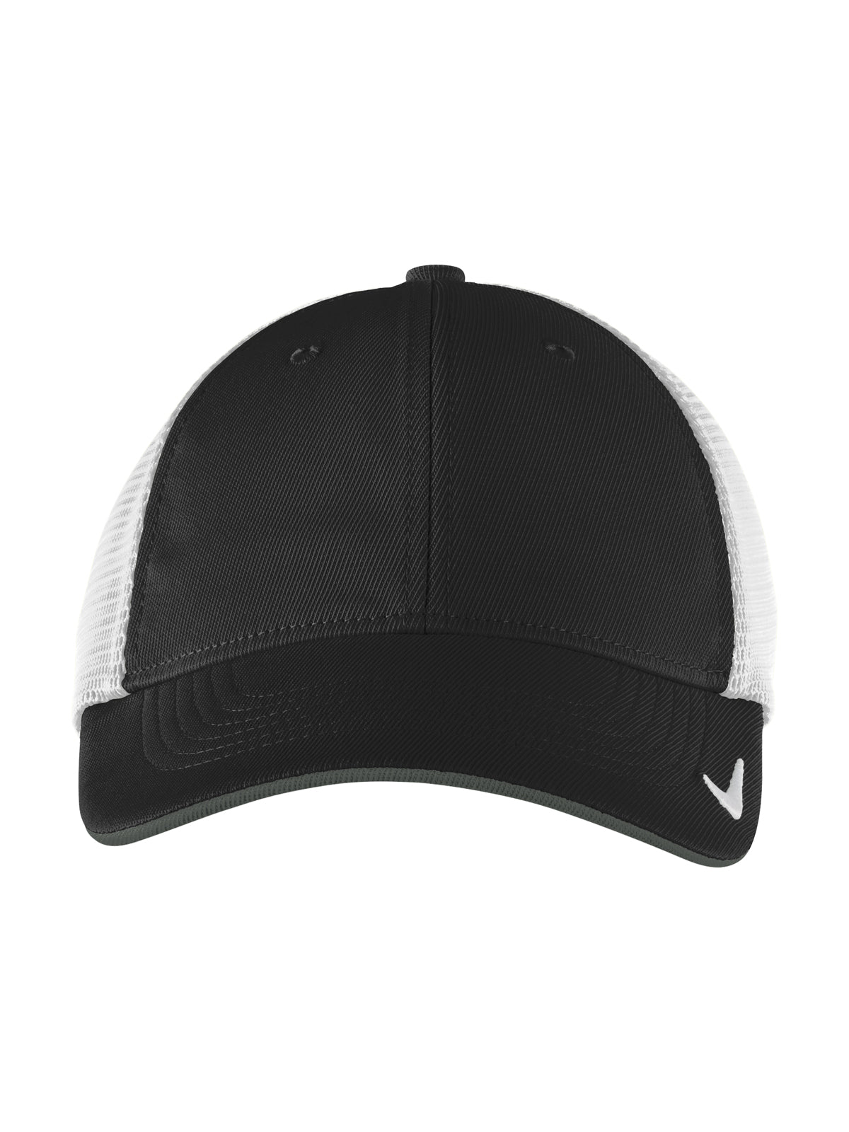 Unisex Stretch-to-Fit Mesh Back Cap - NKFB6448 - Black/ White