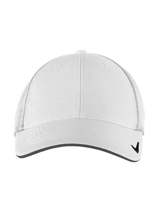 Unisex Stretch-to-Fit Mesh Back Cap - NKFB6448 - White/ White